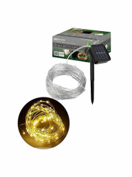 Гирлянда садовая  на солнечной батарее 10 м медная нить 600 мАч LED 100 теплый белый TDM