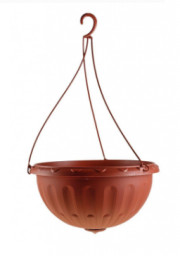 Кашпо пластиковое подвесное 8,0л Джулия коричневый
