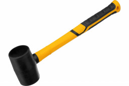Киянка резиновая 225 г черная фибергласовая  рукоятка c TPR покрытием Denzel
