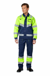 Костюм летний мужской ИЛИОН Сигнал т.синий/флуоресцентный желтый