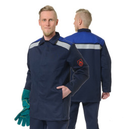 Костюм сварщика 2 класс защиты х/б с ОП пропиткой синий/василёк