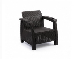 Кресло пластиковое 73х70х79 см коричневый Ротанг-плюс