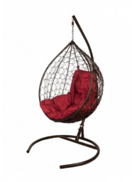 Кресло подвесное Tropica коричневое бордовая подушка нагрузка до 120 кг