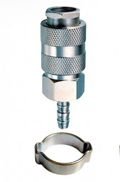 Разъемное соединение рапид (муфта) елочка 6мм с обжимным кольцом 6*11мм