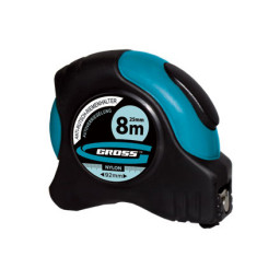 Рулетка 8 м*25 мм двухсторонняя шкала, нейлоновое покрытие Schlagfest GROSS