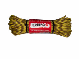 Шнур полипропиленовый плетеный 10 мм 8 пр. 20 м с сердечником КРЕПЫЖ